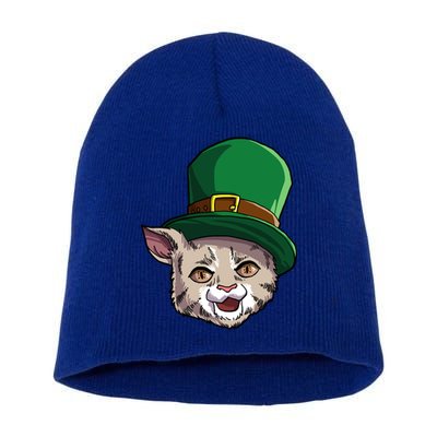Happy Saint Catty's Day Irish Cat Leprechaun St Patricks Day Great Gift Short Acrylic Beanie