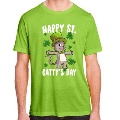 Happy Saint Catty's Day St Patricks Day Irish Cat Leprechaun Gift Adult ChromaSoft Performance T-Shirt