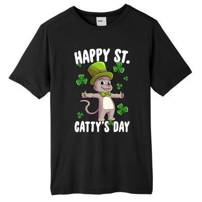 Happy Saint Catty's Day St Patricks Day Irish Cat Leprechaun Gift Tall Fusion ChromaSoft Performance T-Shirt