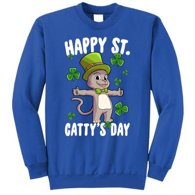 Happy Saint Catty's Day St Patricks Day Irish Cat Leprechaun Gift Tall Sweatshirt