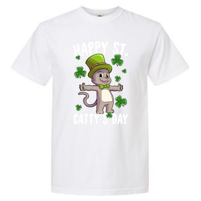 Happy Saint Catty's Day St Patricks Day Irish Cat Leprechaun Gift Garment-Dyed Heavyweight T-Shirt