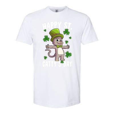 Happy Saint Catty's Day St Patricks Day Irish Cat Leprechaun Gift Softstyle® CVC T-Shirt