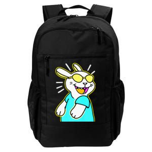 Happy Smiling Cartoon Easter Bunny With Yellow Glasses Daily Commute Backpack