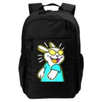 Happy Smiling Cartoon Easter Bunny With Yellow Glasses Daily Commute Backpack