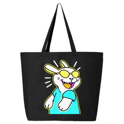 Happy Smiling Cartoon Easter Bunny With Yellow Glasses 25L Jumbo Tote