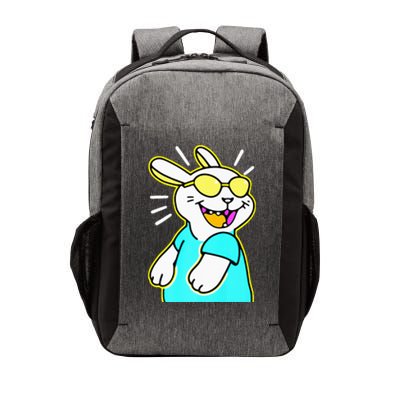 Happy Smiling Cartoon Easter Bunny With Yellow Glasses Vector Backpack