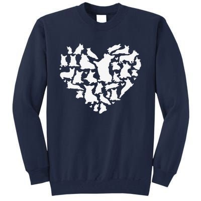 Heart Shaped Corgi Puppies Valentine's Day Dog Lover Clothes Tall Sweatshirt