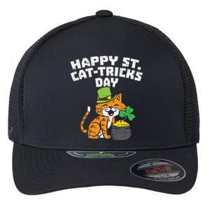 Happy St Catgifttricks Day Cat Saint Paddys St Patricks Day Gift Flexfit Unipanel Trucker Cap