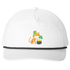 Happy St Catgifttricks Day Cat Saint Paddys St Patricks Day Gift Snapback Five-Panel Rope Hat