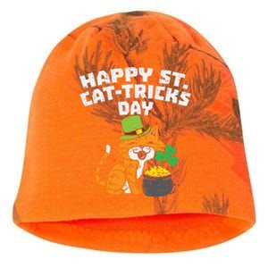 Happy St Catgifttricks Day Cat Saint Paddys St Patricks Day Gift Kati - Camo Knit Beanie