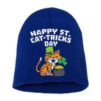 Happy St Catgifttricks Day Cat Saint Paddys St Patricks Day Gift Short Acrylic Beanie