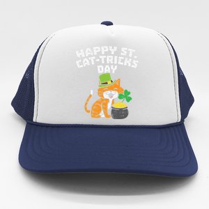 Happy St Catgifttricks Day Cat Saint Paddys St Patricks Day Gift Trucker Hat