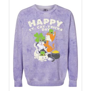 Happy St Catgifttricks Day Cats Saint Paddys St Patricks Day Gift Colorblast Crewneck Sweatshirt