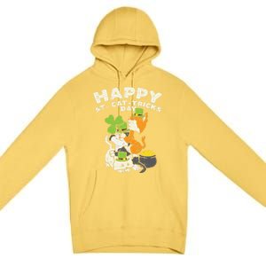 Happy St Catgifttricks Day Cats Saint Paddys St Patricks Day Gift Premium Pullover Hoodie