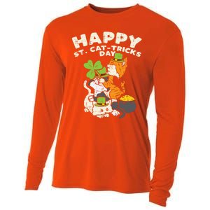 Happy St Catgifttricks Day Cats Saint Paddys St Patricks Day Gift Cooling Performance Long Sleeve Crew