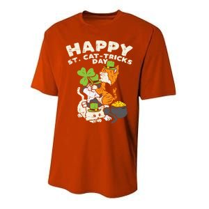 Happy St Catgifttricks Day Cats Saint Paddys St Patricks Day Gift Performance Sprint T-Shirt