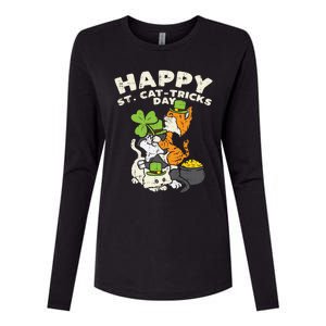 Happy St Catgifttricks Day Cats Saint Paddys St Patricks Day Gift Womens Cotton Relaxed Long Sleeve T-Shirt