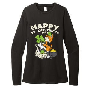 Happy St Catgifttricks Day Cats Saint Paddys St Patricks Day Gift Womens CVC Long Sleeve Shirt