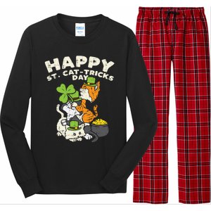 Happy St Catgifttricks Day Cats Saint Paddys St Patricks Day Gift Long Sleeve Pajama Set