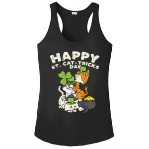 Happy St Catgifttricks Day Cats Saint Paddys St Patricks Day Gift Ladies PosiCharge Competitor Racerback Tank