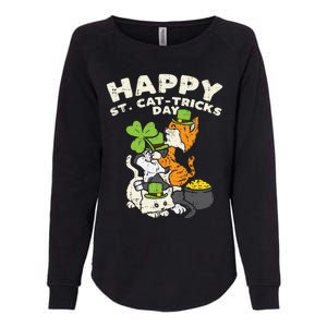 Happy St Catgifttricks Day Cats Saint Paddys St Patricks Day Gift Womens California Wash Sweatshirt