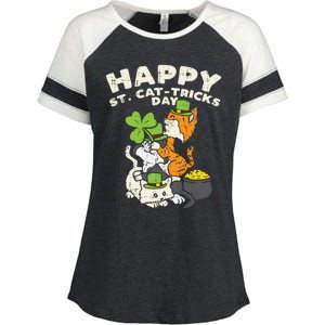 Happy St Catgifttricks Day Cats Saint Paddys St Patricks Day Gift Enza Ladies Jersey Colorblock Tee