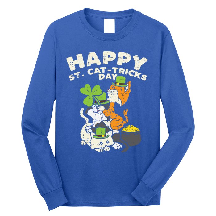 Happy St Catgifttricks Day Cats Saint Paddys St Patricks Day Gift Long Sleeve Shirt