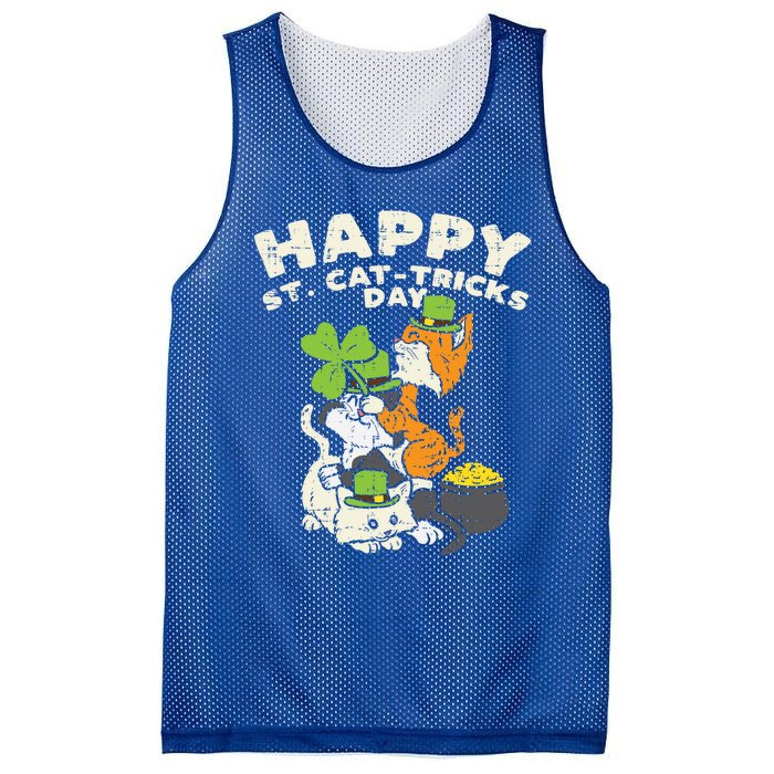 Happy St Catgifttricks Day Cats Saint Paddys St Patricks Day Gift Mesh Reversible Basketball Jersey Tank