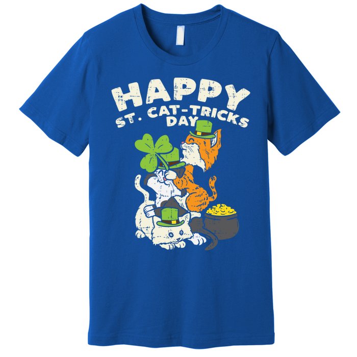 Happy St Catgifttricks Day Cats Saint Paddys St Patricks Day Gift Premium T-Shirt