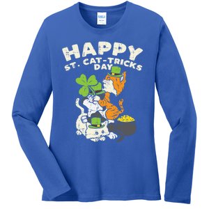 Happy St Catgifttricks Day Cats Saint Paddys St Patricks Day Gift Ladies Long Sleeve Shirt