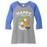 Happy St Catgifttricks Day Cats Saint Paddys St Patricks Day Gift Women's Tri-Blend 3/4-Sleeve Raglan Shirt