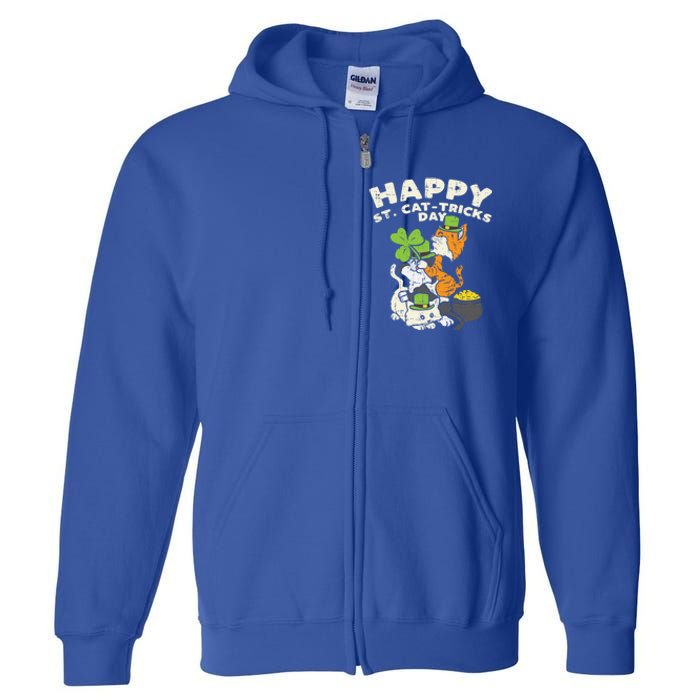 Happy St Catgifttricks Day Cats Saint Paddys St Patricks Day Gift Full Zip Hoodie