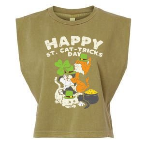 Happy St Catgifttricks Day Cats Saint Paddys St Patricks Day Gift Garment-Dyed Women's Muscle Tee