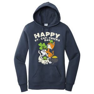 Happy St Catgifttricks Day Cats Saint Paddys St Patricks Day Gift Women's Pullover Hoodie