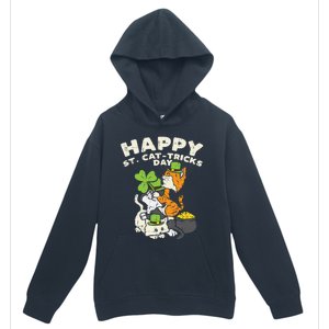 Happy St Catgifttricks Day Cats Saint Paddys St Patricks Day Gift Urban Pullover Hoodie