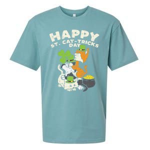 Happy St Catgifttricks Day Cats Saint Paddys St Patricks Day Gift Sueded Cloud Jersey T-Shirt