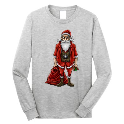 Hipster Santa Claus Christmas Long Sleeve Shirt