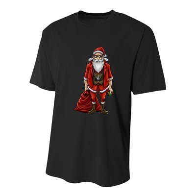 Hipster Santa Claus Christmas Youth Performance Sprint T-Shirt