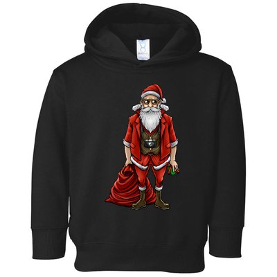 Hipster Santa Claus Christmas Toddler Hoodie