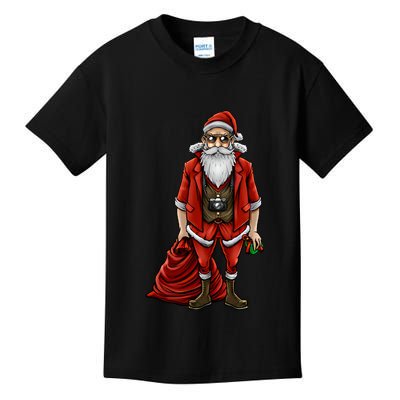 Hipster Santa Claus Christmas Kids T-Shirt