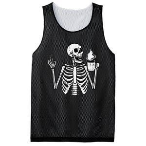 Halloween Skeleton Coffee Peace Funny Costume Mesh Reversible Basketball Jersey Tank