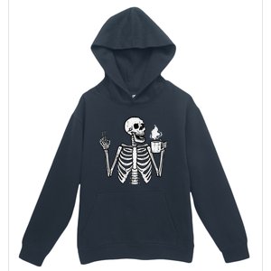 Halloween Skeleton Coffee Peace Funny Costume Urban Pullover Hoodie