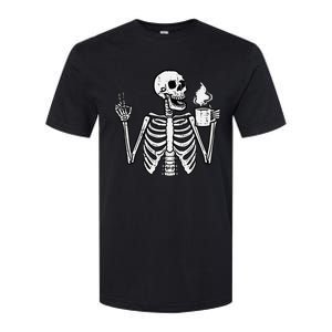 Halloween Skeleton Coffee Peace Funny Costume Softstyle CVC T-Shirt