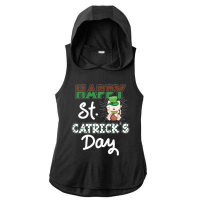 Happy St Catrick's Day Saint Patrick's Adorable Kitty Lover Cute Gift Ladies PosiCharge Tri-Blend Wicking Draft Hoodie Tank