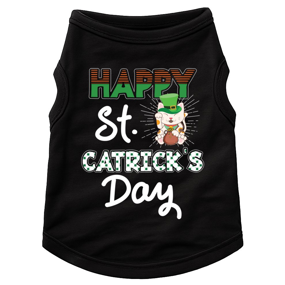 Happy St Catrick's Day Saint Patrick's Adorable Kitty Lover Cute Gift Doggie Tank