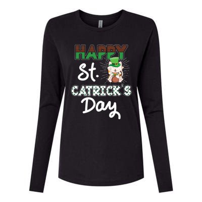 Happy St Catrick's Day Saint Patrick's Adorable Kitty Lover Cute Gift Womens Cotton Relaxed Long Sleeve T-Shirt