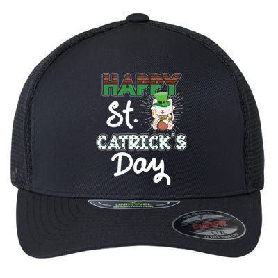 Happy St Catrick's Day Saint Patrick's Adorable Kitty Lover Cute Gift Flexfit Unipanel Trucker Cap