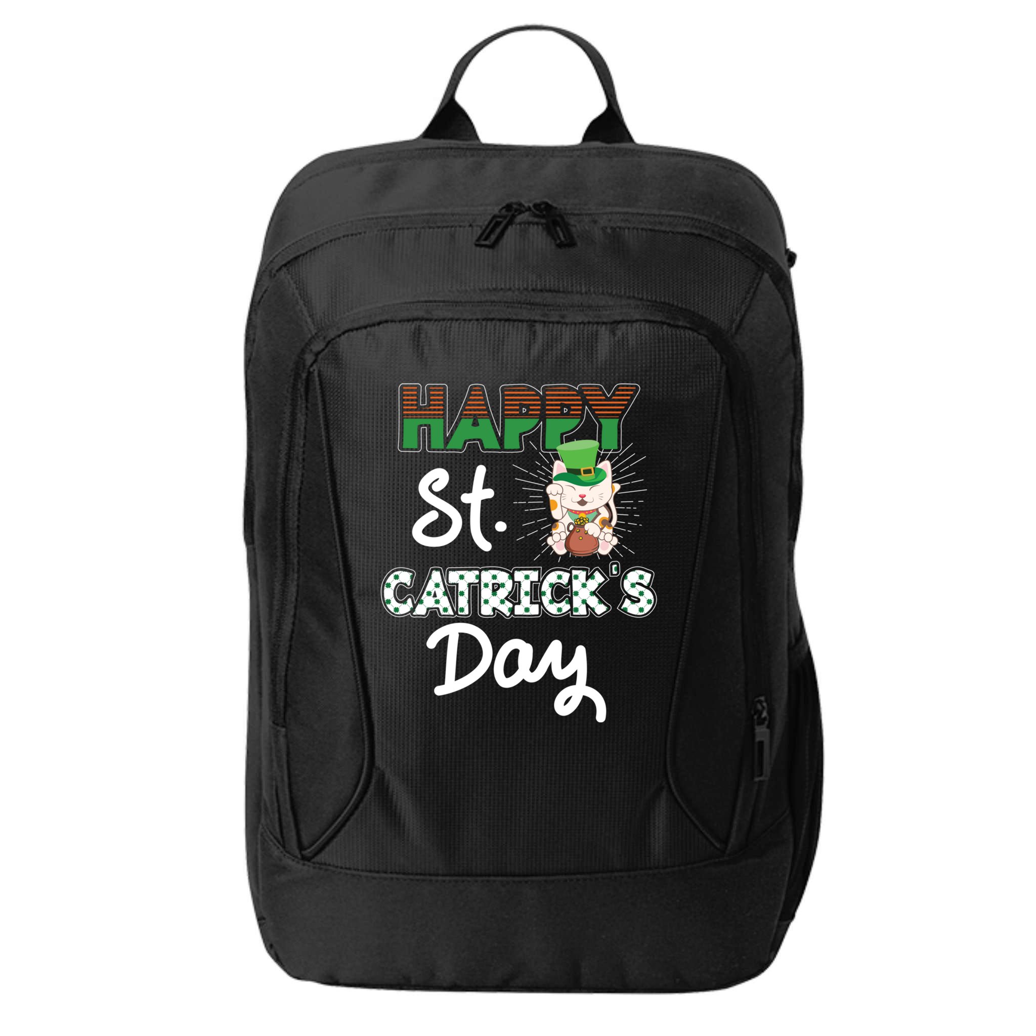 Happy St Catrick's Day Saint Patrick's Adorable Kitty Lover Cute Gift City Backpack