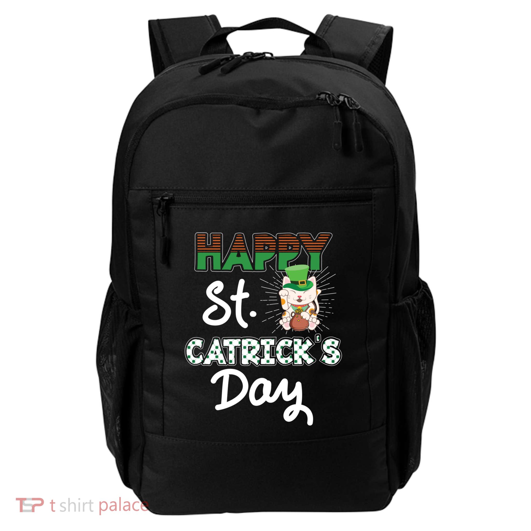 Happy St Catrick's Day Saint Patrick's Adorable Kitty Lover Cute Gift Backpack