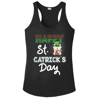 Happy St Catrick's Day Saint Patrick's Adorable Kitty Lover Cute Gift Ladies PosiCharge Competitor Racerback Tank